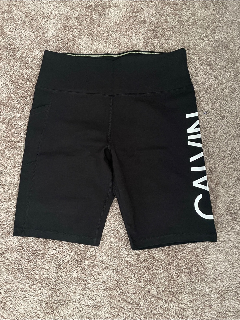 Calvin Klein Black Bike Shorts with White Side Logo